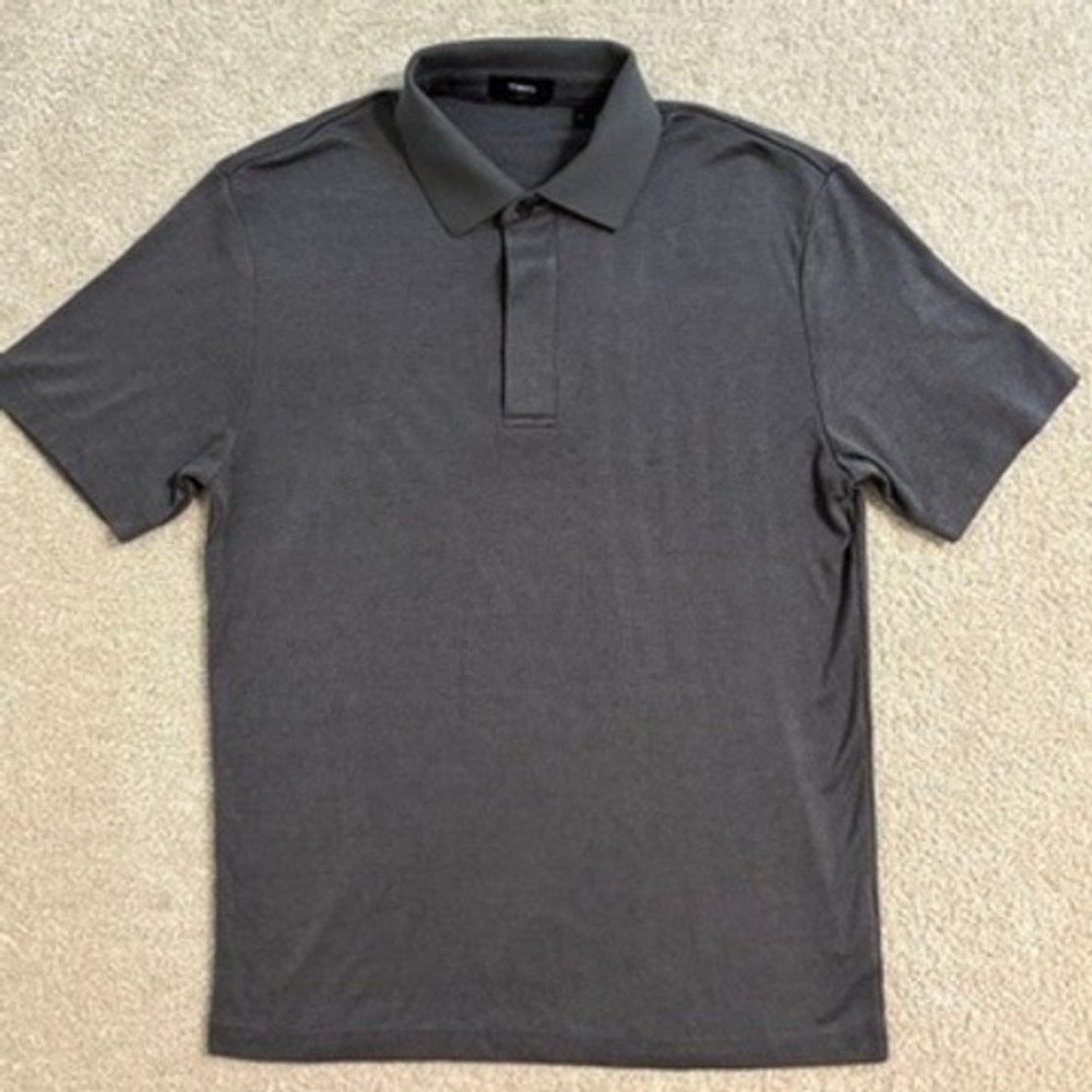 Theory Men's Polo Shirt in Charcoal Gray